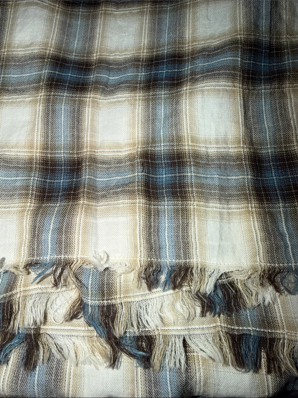 GAP Plaid Scarf— Blue and Cream, Brown and Cream